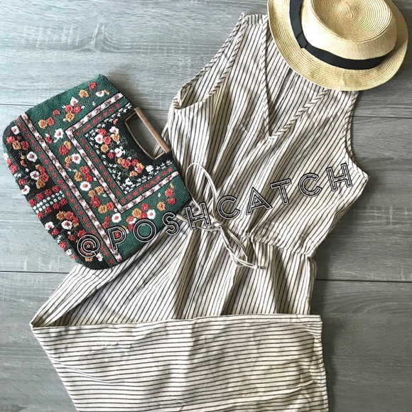 Anthropologie Dresses & Skirts - NWT Anthropologie Drew Tan Brown Striped Jumpsuit